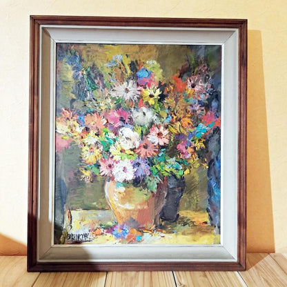 Wlodzimierz Borowczyk Polish Art Original Oil On Canvas Signed Still Life Flower