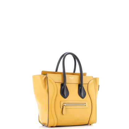 Celine Bicolor Luggage Bag Leather Micro