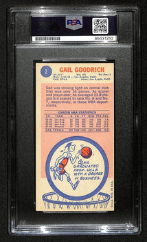 Gail Goodrich Hof Signed/Inscr 1969-70 Topps Rc Card #2 Suns Psa/Dna 201346