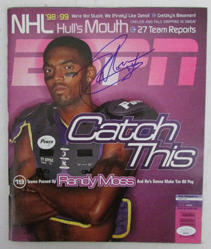 Randy Moss Hof Autographed 1998 Espn Magazine  Minnesota Vikings Jsa