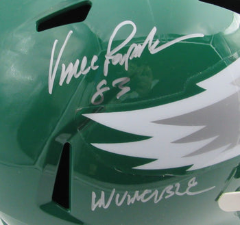 Vince Papale Eagles Signed/Inscribed Full Size Replica Helmet Beckett 199609