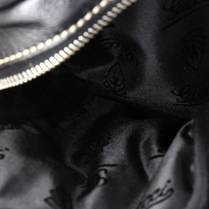 Leather Gucci Crest Double Belt Bag