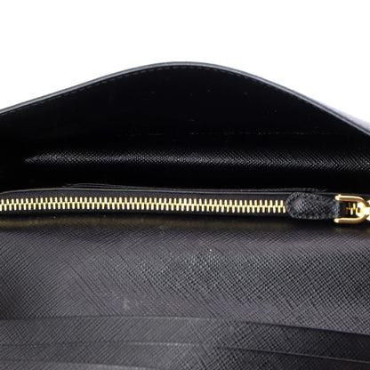 Prada Wristlet Wallet On Chain Saffiano Leather Mini