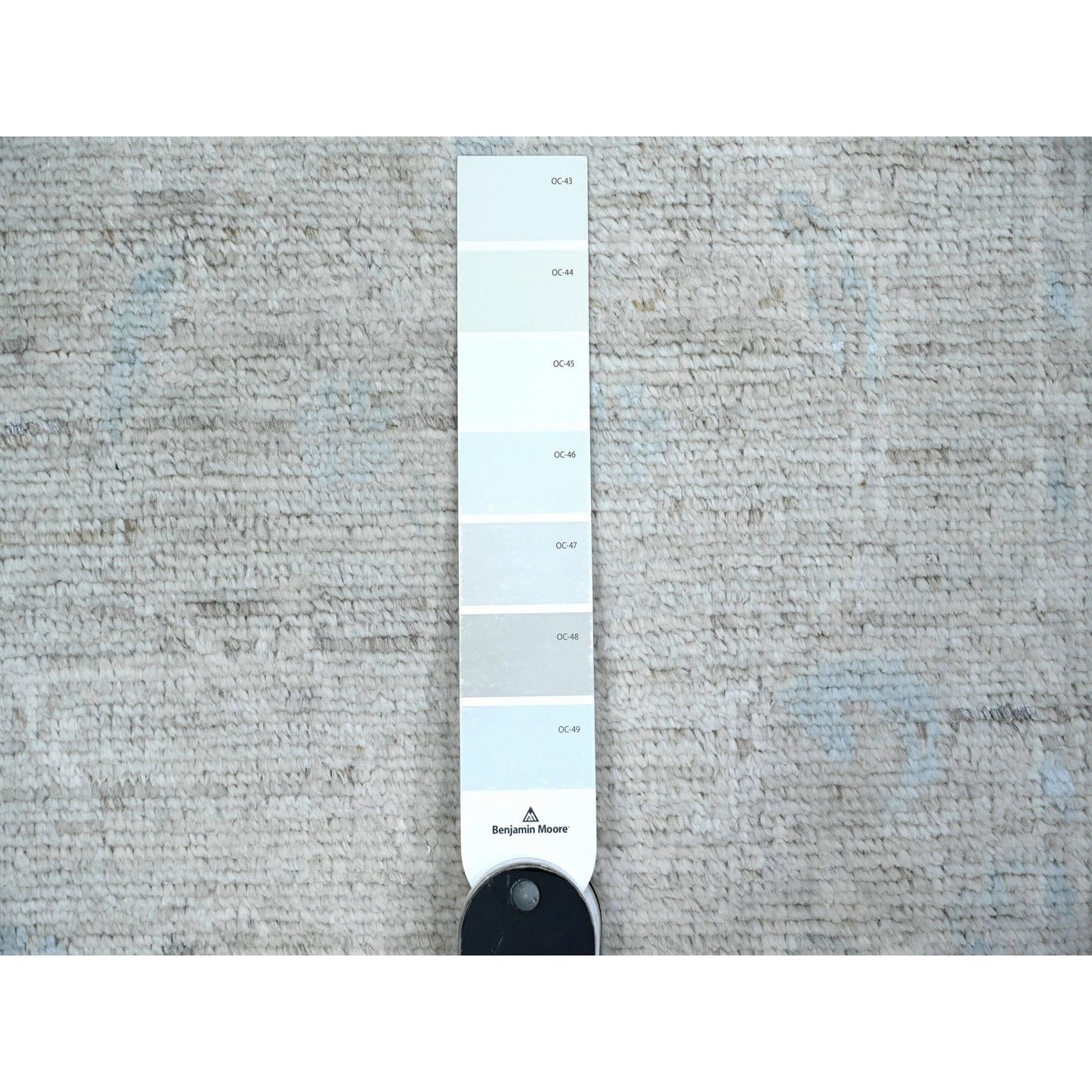 2'9"X12'1" Goose Gray Wool Weft Afghan Angora Oushak Runner Oriental Rug