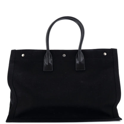Saint Laurent Rive Gauche Shopper Tote Canvas Large