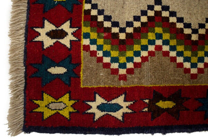 3X6 Ft Hand-Knotted Tribal Vintage Rug