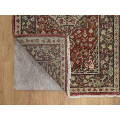 2'X3'1" Red Antiqued Tebraz Hand Knotted New Zealand Wool Mat Small Rug