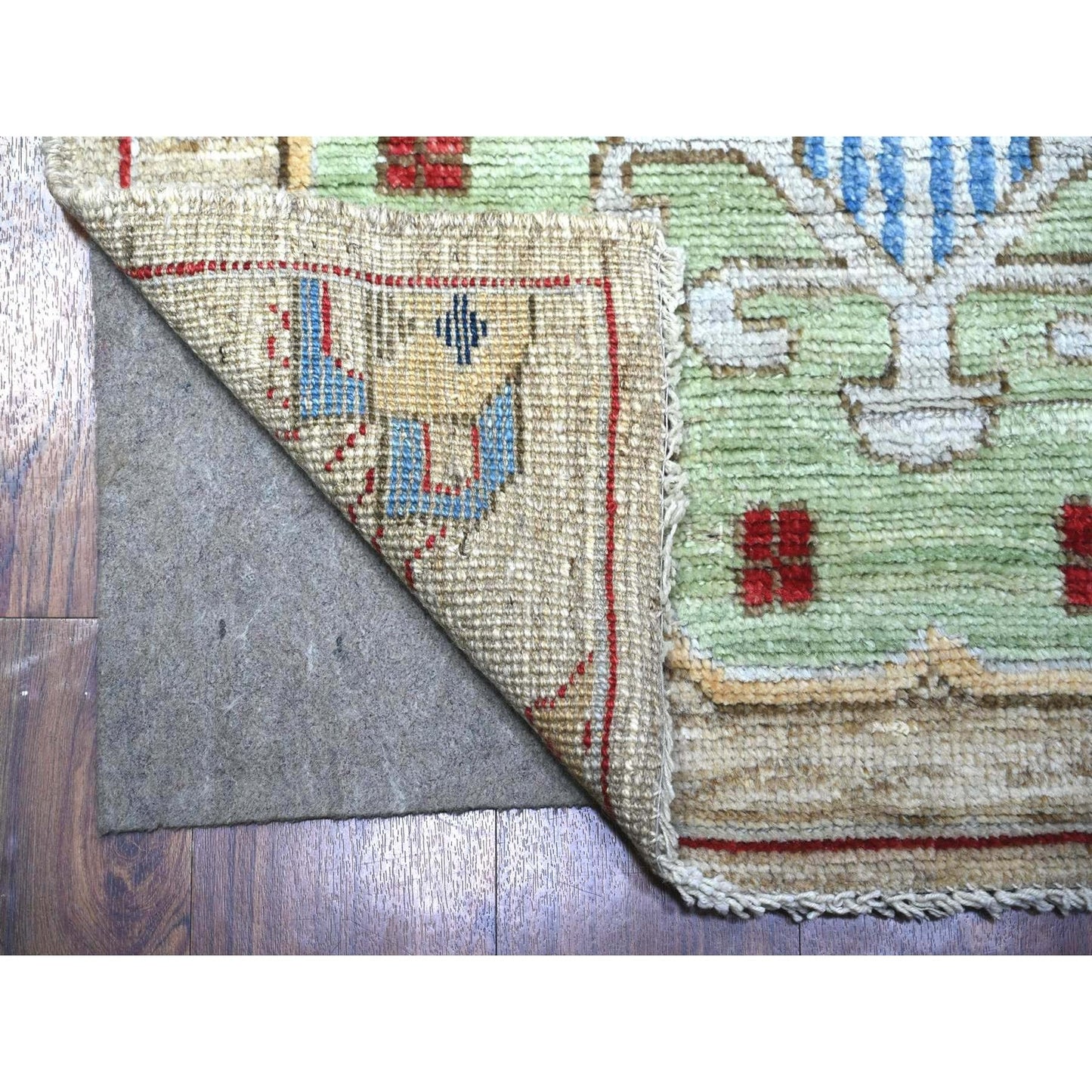 3'X11'4" Gray Anatolian Village Inspired Bird Figurines Hand Knotted Rug