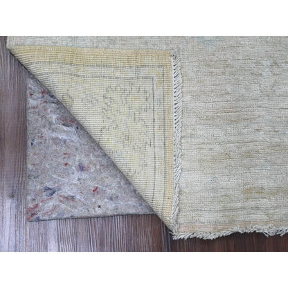 4'X5'9" Brown 100% Wool Afghan Angora Oushak Hand Knotted Oriental Rug