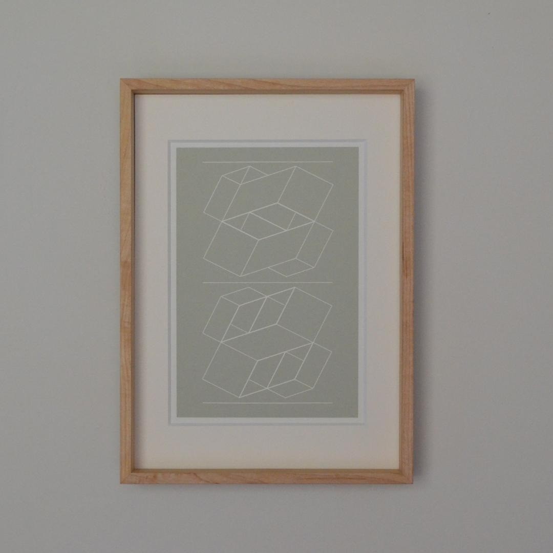 No FrameJosef Albers WEG IV from White Embossings on Gray Silkscreen Numbering
