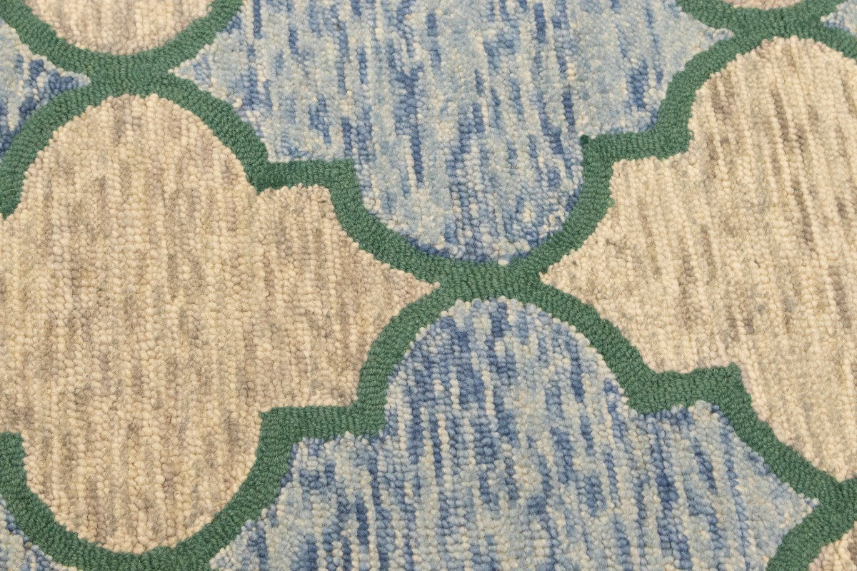 Contemporary Modern Wool Carpet 5x8 ft Multicolor Trellis Design Rug