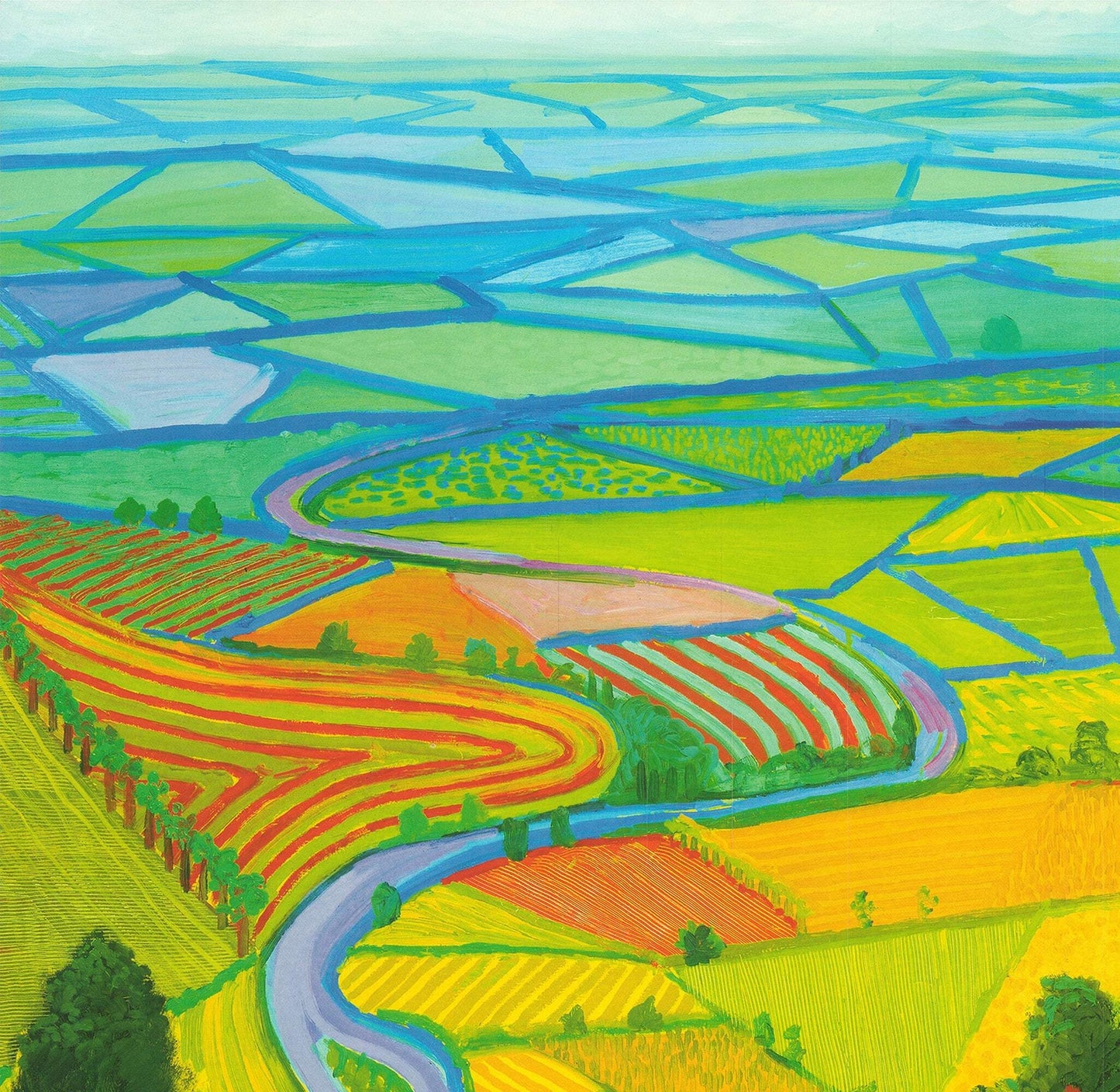David Hockney Garrowby Hill " Poster Pop Art Multicolor Green
