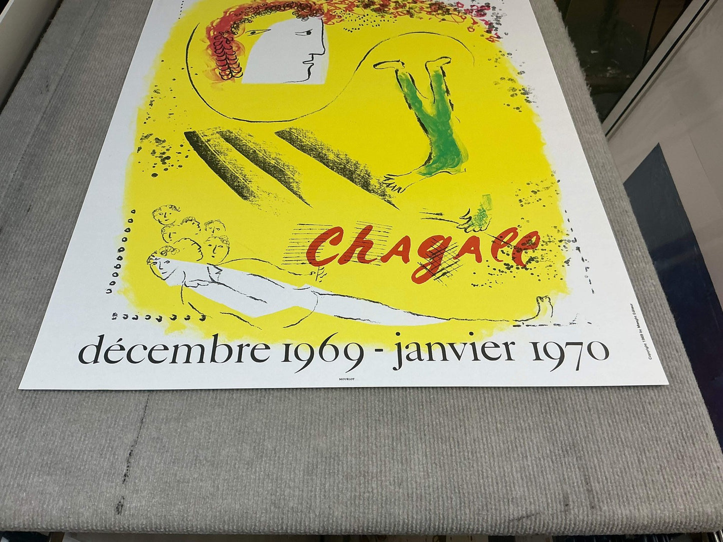 Marc Chagall The Yellow Background " Lithograph Modernism Yellow