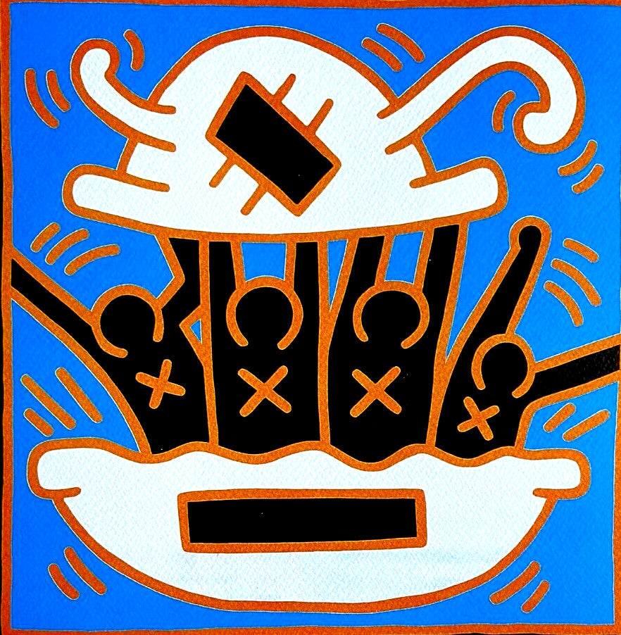 Keith Haring Lithograph Coa Signed In Pen Numbered In Pencil Stamp