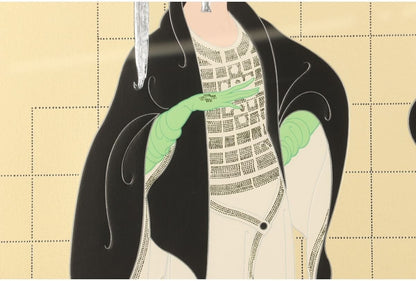 Erte "Haute Couture" Embossed Color Serigraph Silkscreen Hand Signed Framed