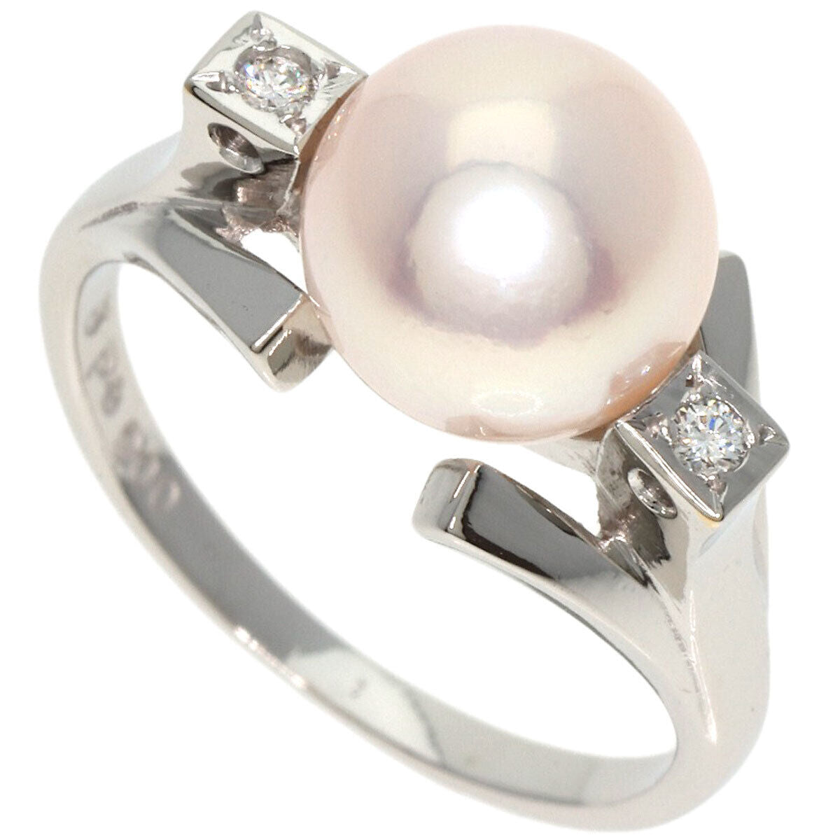 MIKIMOTO   Ring Pearl Pearl 2P Diamond Platinum
