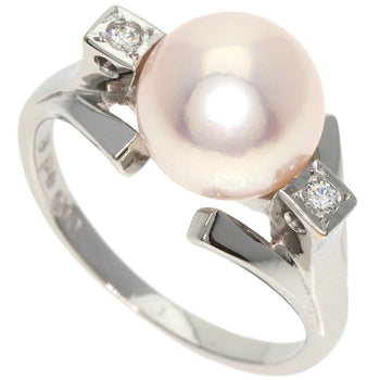 MIKIMOTO   Ring Pearl Pearl 2P Diamond Platinum