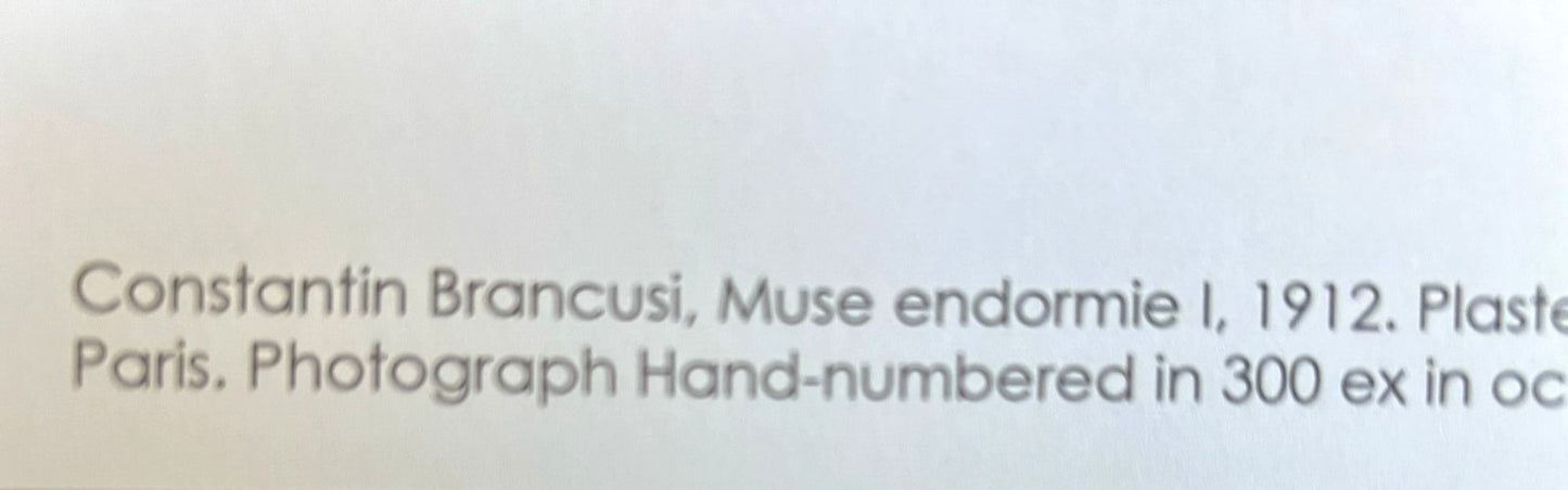 Constantin Brancusi Photograph ''Muse Endormie'' 300 Ex For The Centenary Ny