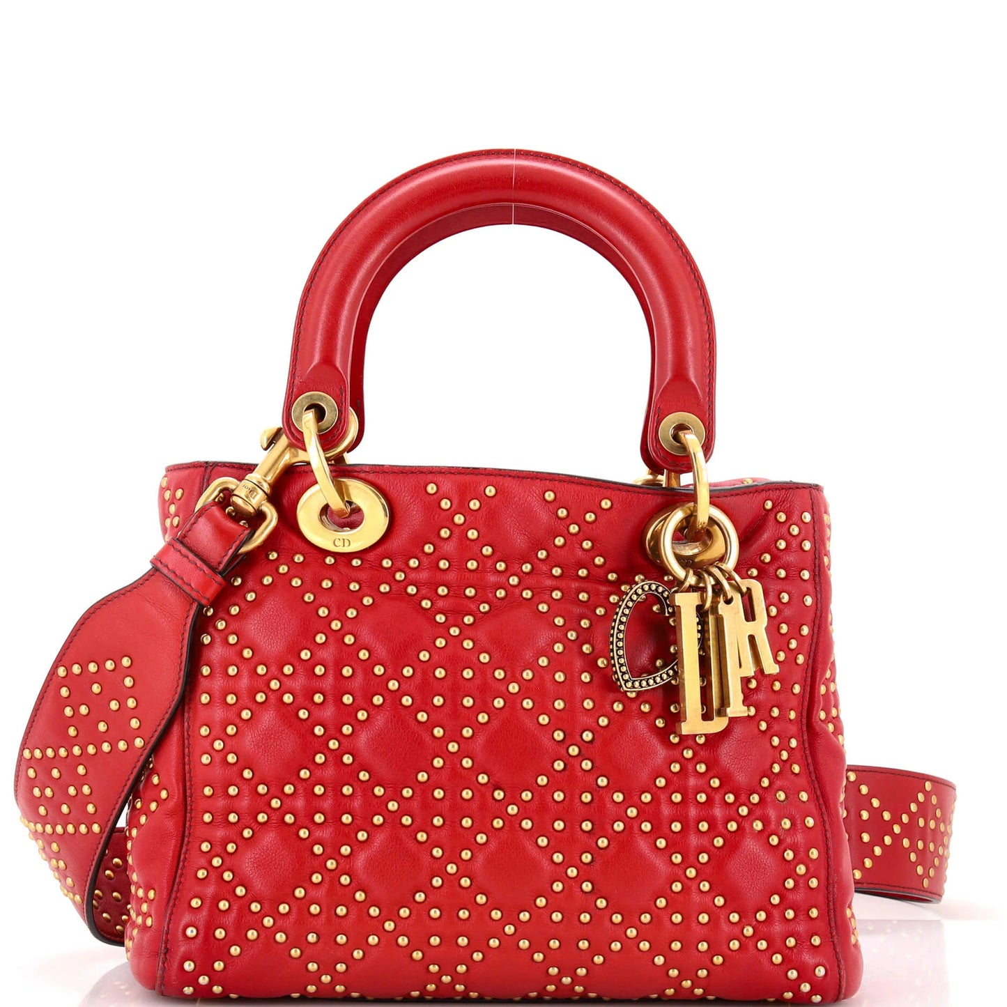 Christian Dior Supple Lady Dior Bag Cannage Studded Lambskin Medium