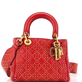 Christian Dior Supple Lady Dior Bag Cannage Studded Lambskin Medium