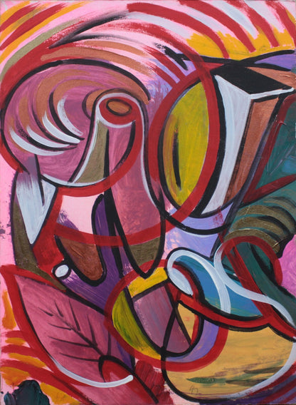 Kelly Detweiler (Usa) Original Acrylic Gouache On Paper Signed Framed Pop Art