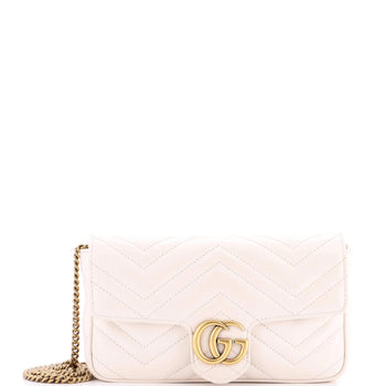 Gucci Gg Marmont Wallet On Chain Matelasse Leather Mini