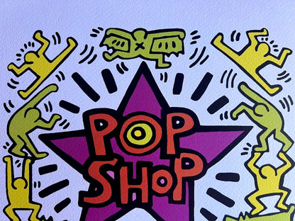 Keith Haring Lithograph From A Painting (Coa Signed In Pen) Numbered In Pencil