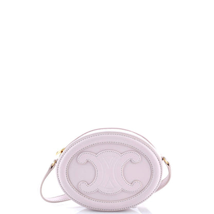Celine Triomphe Oval Crossbody Bag Leather Mini