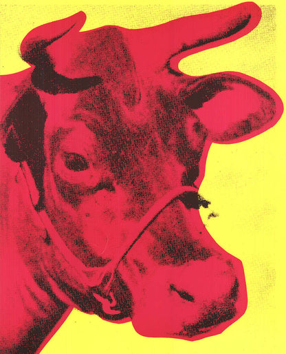Andy Warhol Cow Pink On Yellow (Small) " Poster Pop Art