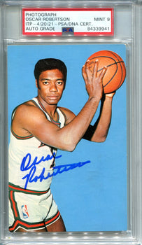 Oscar Robertson 1973-74 Players Association Postcard Psa Auto Mint 9 Card