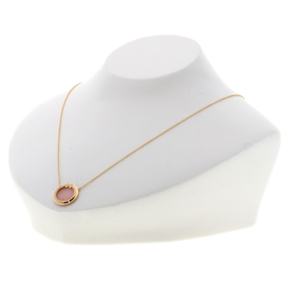 TIFFANY&Co.   Necklace T TWO Diamond Pink Opal