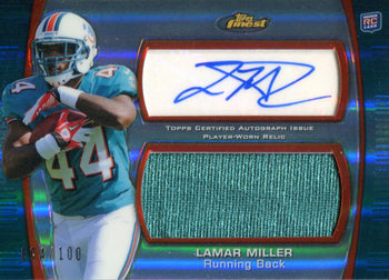 Lamar Miller Autographed 2012 Topps Finest Rookie