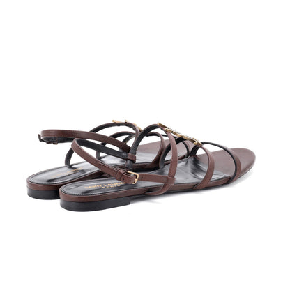 Saint Laurent Women'S Cassandra Flat Sandals Leather