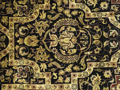 Hand-Knotted Agra Jaipur Oriental Rug Floral