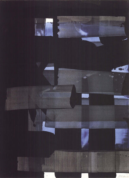 Pierre Soulages Gouache " Offset Lithograph Abstract