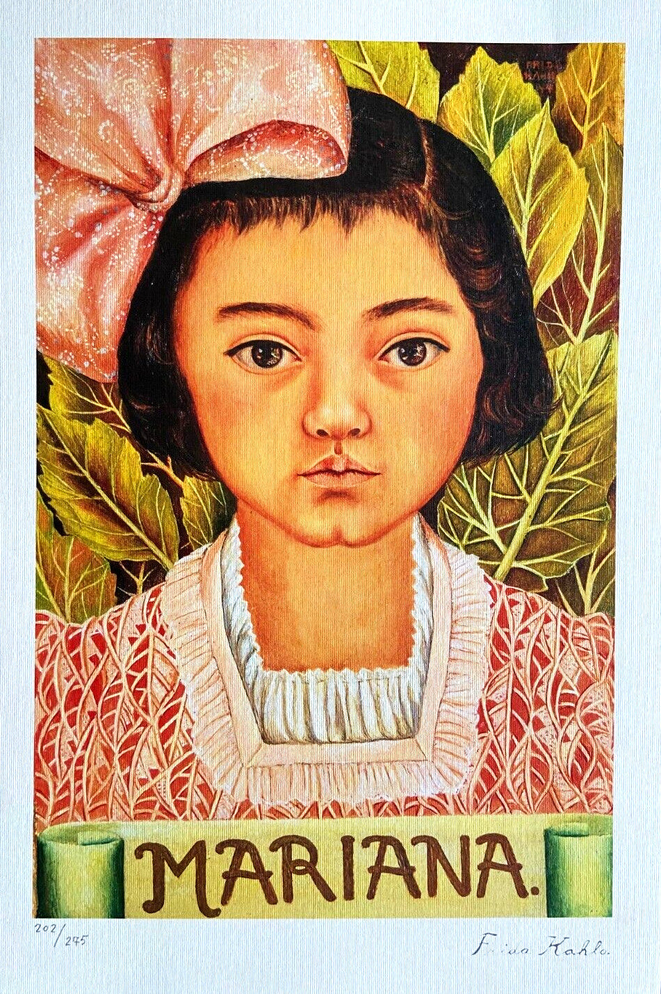 Frida Kahlo Lithograph 1986 Coa Numbered Hand Signed Limited