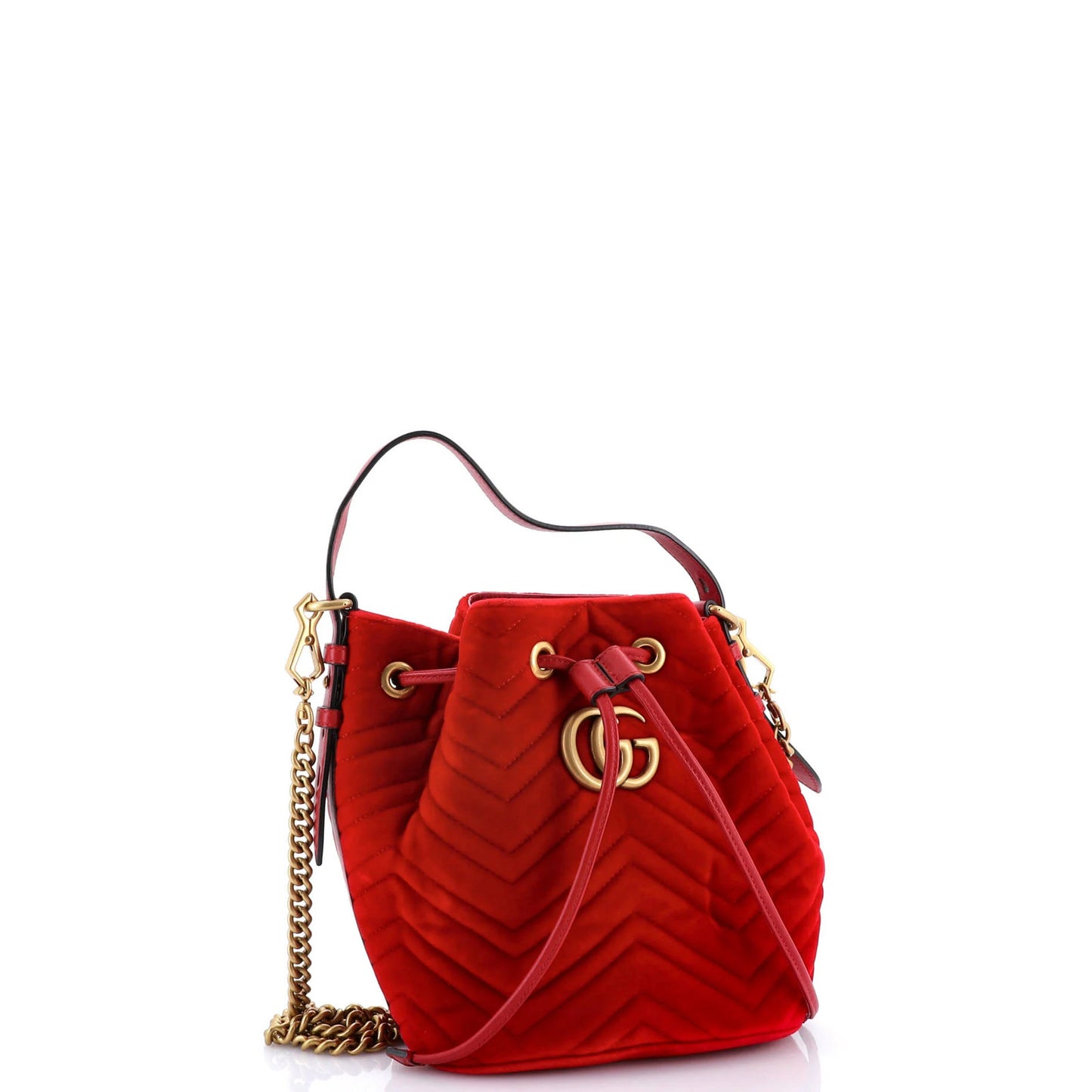 Gucci Gg Marmont Bucket Bag Matelasse Velvet Small