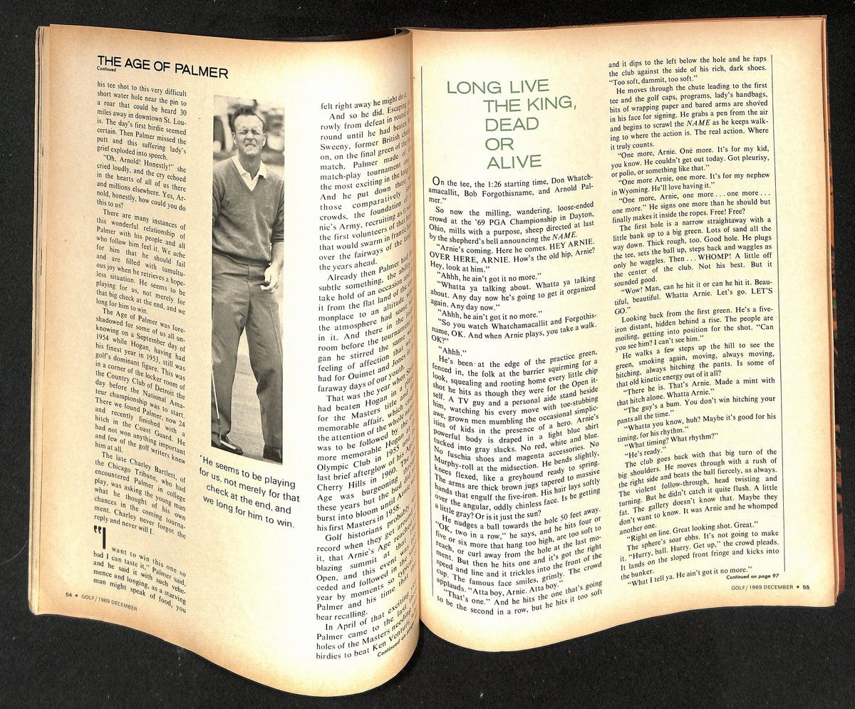 Arnold Palmer Signed/Autographed Dec 1969 Golf Magazine Nolabel Jsa 194963