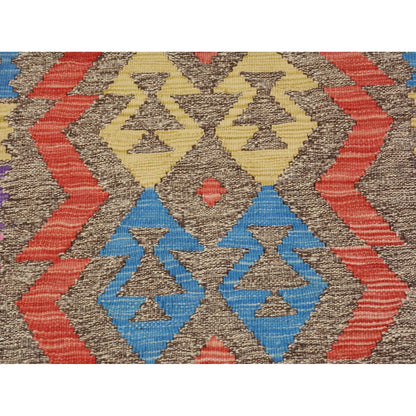 2'8"X3'8" Colorful Reversible Afghan Kilim Pure Wool Hand Woven Rug