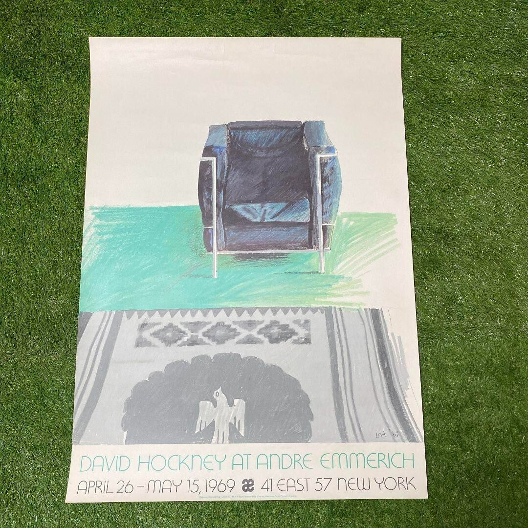 Chair rug poster 1969 Le Corbusier David Hockney