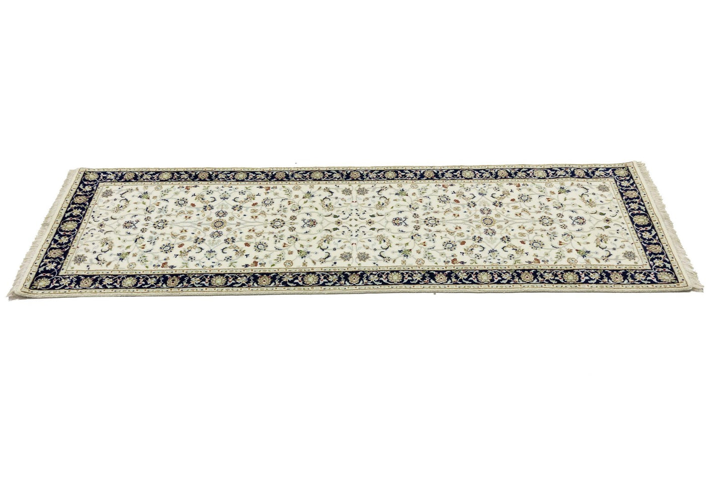 Handmade Indo-Nain Oriental Runner Rug Floral Design Hallway Carpet 2'8X8'1 ft
