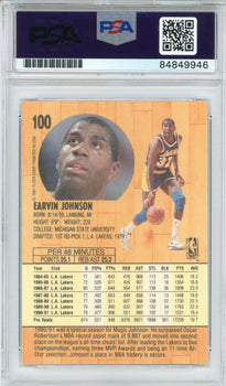 Magic Johnson Autographed 1991 Fleer Card #100 (Psa)