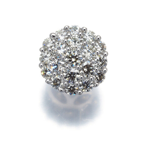 Diamond 0.50Ct Paved Circle Pendant 18K 750 White Gold