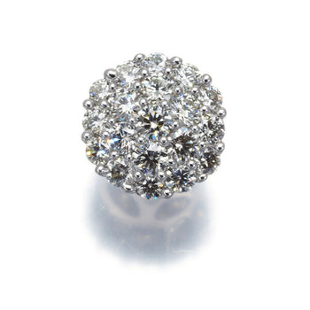 Diamond 0.50Ct Paved Circle Pendant 18K 750 White Gold