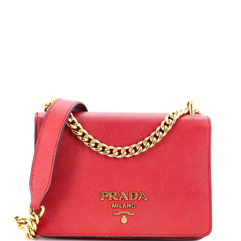 Prada Chain Flap Crossbody Bag Saffiano Leather Mini