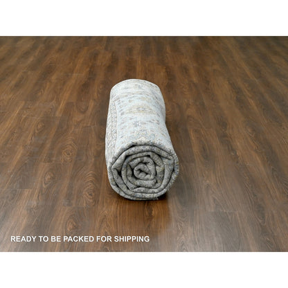 9'X12' Chrome Gray Organic Wool Karjihooz Design Hand Knotted Rug
