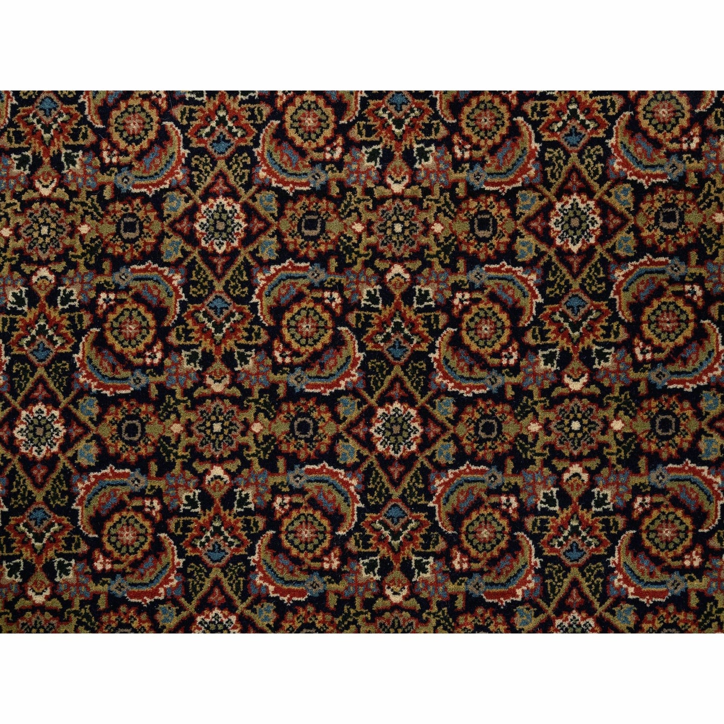 5'10"X5'10" Hand Spun Wool Blue All Over Herrita Design Hand Knotted Rug