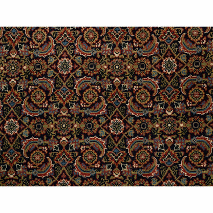 5'10"X5'10" Hand Spun Wool Blue All Over Herrita Design Hand Knotted Rug
