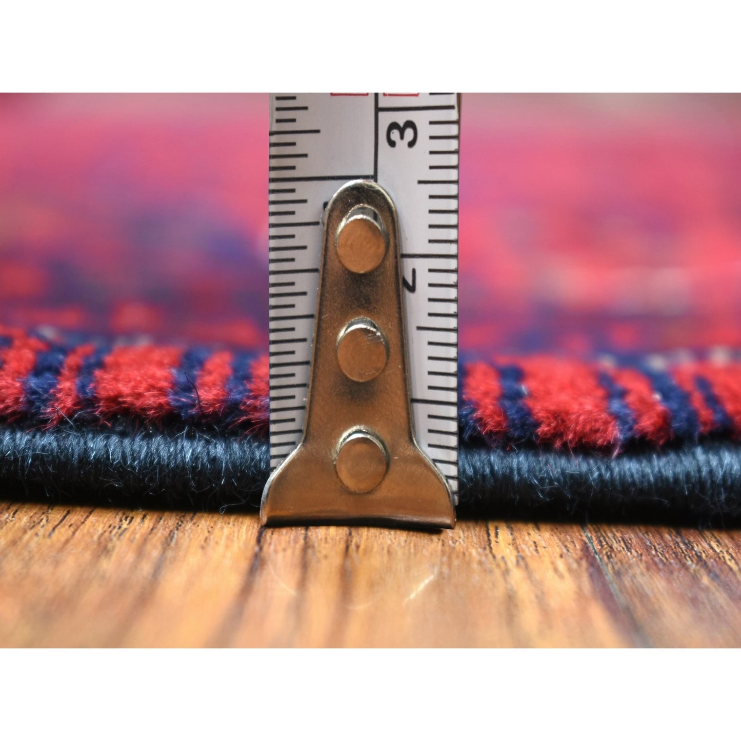 5'8"X7'5" Deep Red Hand Knotted Afghan Khamyab Soft And Velvety Wool Rug