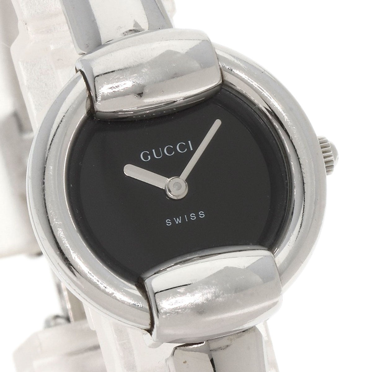 Steel GUCCI Round face Watches 1400L Stainless Steel/ Stainless